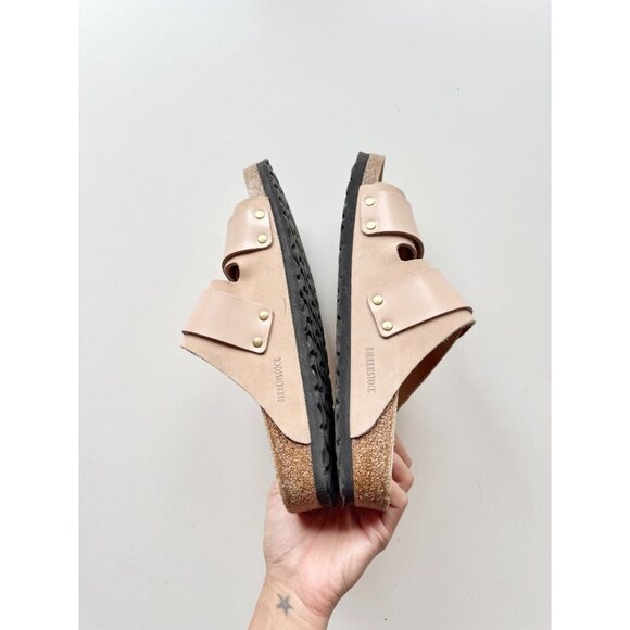 BIRKENSTOCK Uji New Beige beige Nubuck Double Strap Slides Sandals, Size 40 - Picture 9 of 16